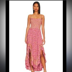 Free People Pink Floral Maxi Dress